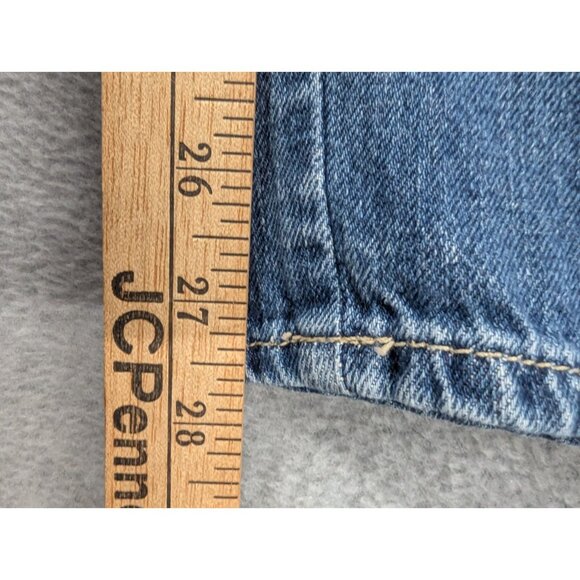 Ambercrombie Fitch Denim Bib Overalls Womens SZ XS Blue Whiskers Tapered Classic - Picture 9 of 15